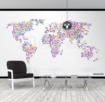 Image de World map made up of small colorful dots